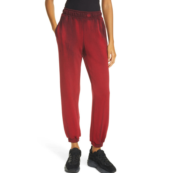 Cotton Citizen Women's The Brooklyn Red Washed Cotton Sweatpants size Small - Picture 1 of 9